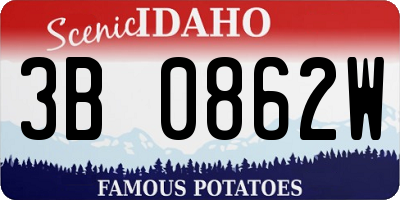 ID license plate 3B0862W