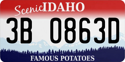 ID license plate 3B0863D