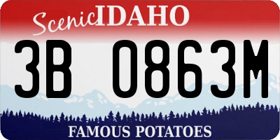 ID license plate 3B0863M