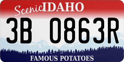 ID license plate 3B0863R