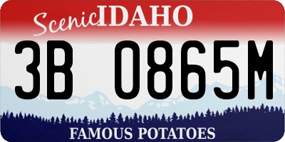 ID license plate 3B0865M