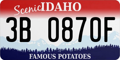 ID license plate 3B0870F