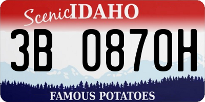 ID license plate 3B0870H