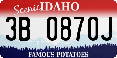 ID license plate 3B0870J