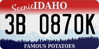 ID license plate 3B0870K