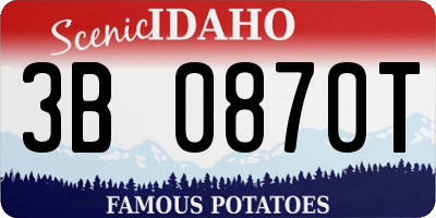 ID license plate 3B0870T