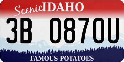 ID license plate 3B0870U