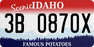 ID license plate 3B0870X