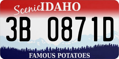 ID license plate 3B0871D