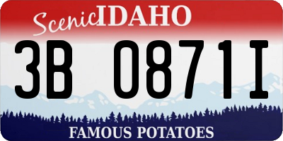 ID license plate 3B0871I