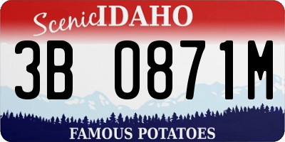 ID license plate 3B0871M
