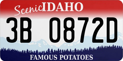 ID license plate 3B0872D