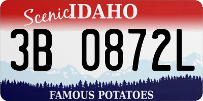 ID license plate 3B0872L