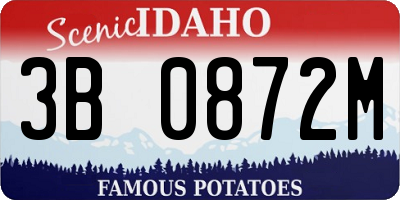 ID license plate 3B0872M