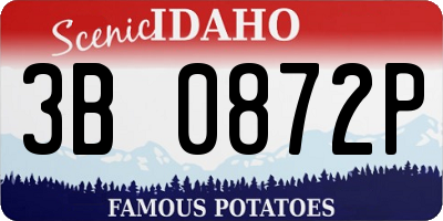 ID license plate 3B0872P