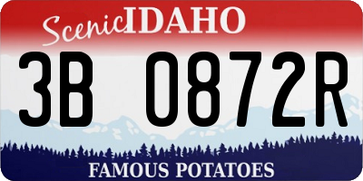 ID license plate 3B0872R
