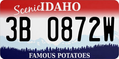 ID license plate 3B0872W