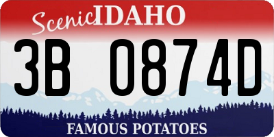 ID license plate 3B0874D