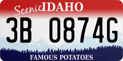 ID license plate 3B0874G