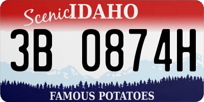 ID license plate 3B0874H
