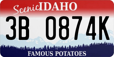 ID license plate 3B0874K