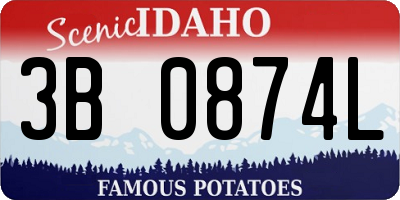 ID license plate 3B0874L