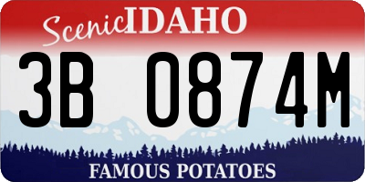 ID license plate 3B0874M