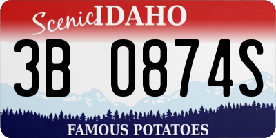 ID license plate 3B0874S