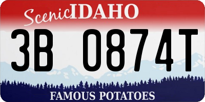 ID license plate 3B0874T