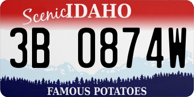ID license plate 3B0874W