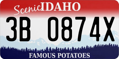 ID license plate 3B0874X