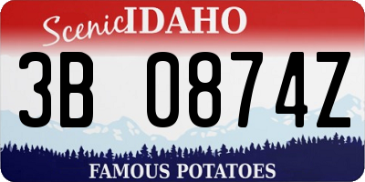 ID license plate 3B0874Z