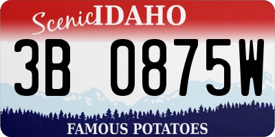 ID license plate 3B0875W