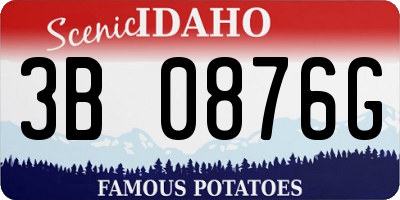 ID license plate 3B0876G