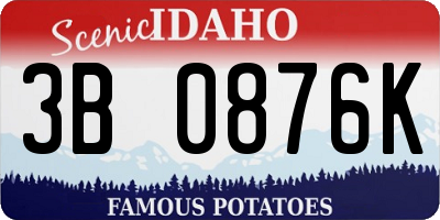 ID license plate 3B0876K