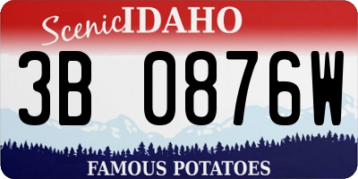 ID license plate 3B0876W