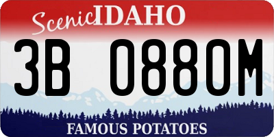 ID license plate 3B0880M