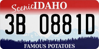ID license plate 3B0881D