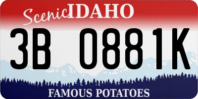 ID license plate 3B0881K
