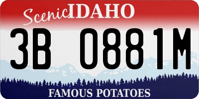 ID license plate 3B0881M