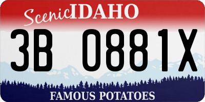ID license plate 3B0881X
