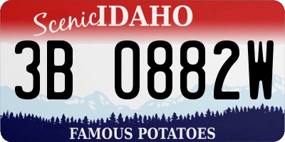 ID license plate 3B0882W