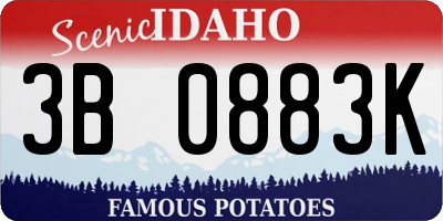 ID license plate 3B0883K