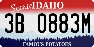 ID license plate 3B0883M