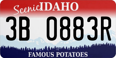 ID license plate 3B0883R