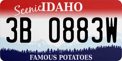 ID license plate 3B0883W