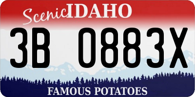 ID license plate 3B0883X