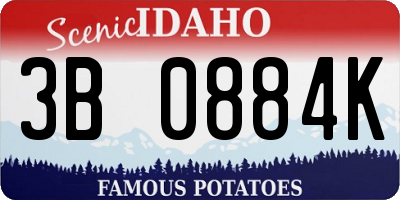 ID license plate 3B0884K
