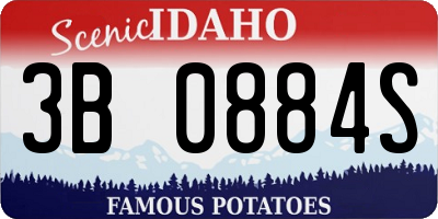 ID license plate 3B0884S