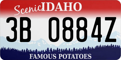 ID license plate 3B0884Z